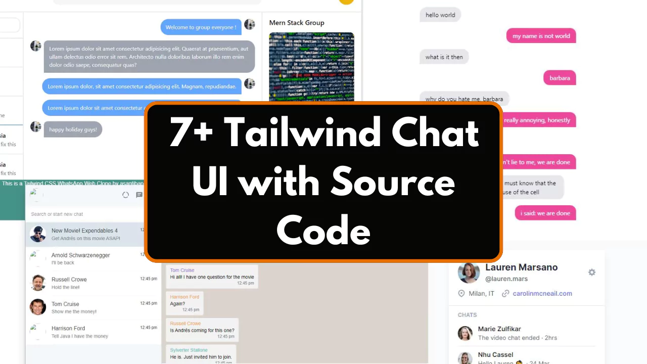 7+ Tailwind Chat UI with Source Code.webp